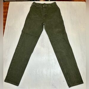 Vintage Faded Glory Olive Green Jeans Womens 14 Tall High Rise USA Made